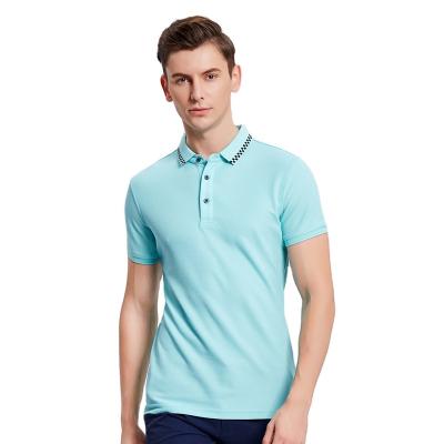 China Anti-Wrinkle 100 Cotton Mens Golf Blank Polo Shirt Embroidered High Quality Mens Quantity Custom Turtle Neck for sale