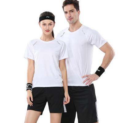 China 100% Anti-wrinkle Quick-drying mesh quick-drying fiber men and women round neck T-shirt for sale