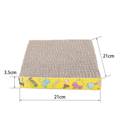 China Stocked High Quality Paper Scratcher Thick Durable Square Cat Scratcher Play Grinding Claw Scratching Board for sale