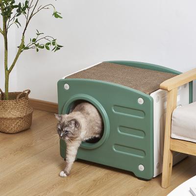 China Best Selling Sustainable Pet Room Cartoon Style Comfortable Cats Lining Panel Four Seasons Cat House Universal for sale