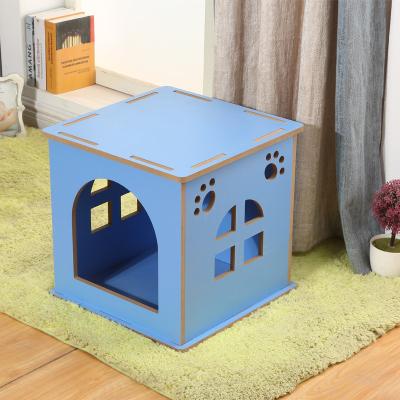 China Waterproof Outdoor Hot Sale Detachable Wooden Luxury Fashion Door Kennel Cat Nest Pet House Kennel No Stables for sale