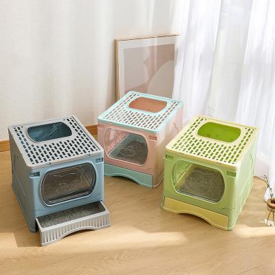 China Large Collapsible Drawer Type Pet Cat Toilet Litter Box With Best Customization Lid And Scoop Sustainable Quality for sale