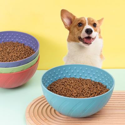 China Round Viable Healthy Slow Feeder Feeder Bowl Dog Interactive Dog Feeder With Base Non-Slip Non-Slip Handle Pet Feeding Bowl for sale