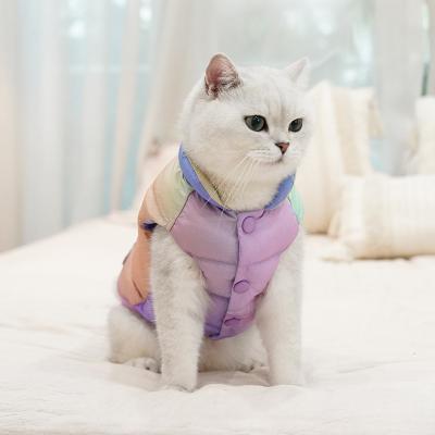 China Winter Fashion Colorful Pet Vest Stocked Warm Cat Clothing Teddy Dog Clothes for sale