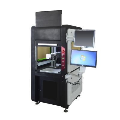 China 50w Max Full-enclosed Rings Fiber Laser Rotary Marking / Round Metal Engraving Machine for sale