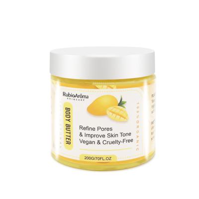 China Pure Body Cream Organic Natural Moisturizer Moisturizer Mango Skin Lightening Mousse Fruit Rainbow Ice Cream Body Butter Whipped for sale