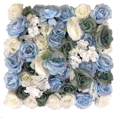 China Wholesale Durable Artificial Flower Decoration/Wedding Stage Indoor Wall Panel Artificial Rose Silk Flower Wall Backdrop for sale