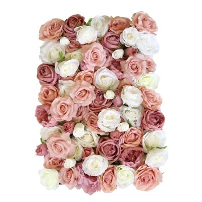 China Eco - Friendly Wholesale Hydrangea Rose Artificial Flower Wall Panel For Wedding Backdrop Decoration for sale