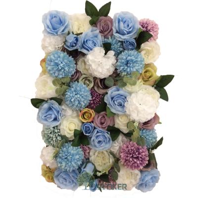 China Wholesale Durable Artificial Flower Backdrop Wall Wedding Decoration Artificial Silk Flower Indoor Decorative Wall Panel for sale