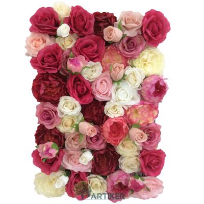 China Artificial durable wholesale wedding scene mounted silk flower backdrop wall/artificial flowers indoor decorative wall panel for sale