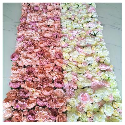 China Customized Eco - Friendly Design Wedding Decorating Artificial Flower Rose And Hydrangea Flower Wall Backdrop for sale