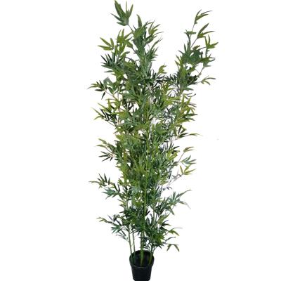 China New Style Lucky Green Bamboo Leaves Eco-friendly Hot Sale Outdoor Decorative Artificial Plant for sale