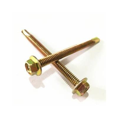 China Flat Building Sheet Metal Steel Galvanized Roof Tek Screws Hex Washer Head Self Drilling Roofing Screws with Rubber Washer for sale