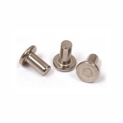 China Pan Rivets Stainless Steel 304 Semi-tubular Flat Head Rivets Hollow Head Semi-hollow Footwear Apparel Rivets for sale