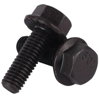 China HEX Outer hexagonal flange bolts high-strength black color and non-standard customized fasteners for sale