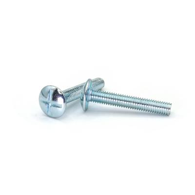 China Flat Blue-white zinc plated 11-word flat head machine screws for EMT Connector for sale