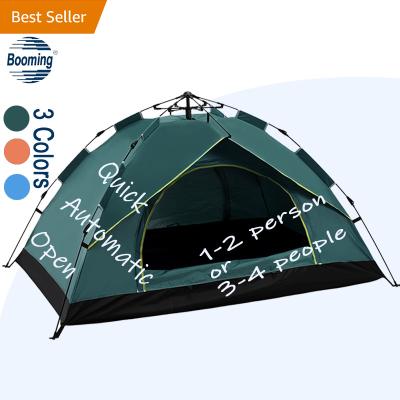 China Quick Auto Open Waterpoof 3 4 Person Sun Shelter Automatic Open Popping Waterproof Anti-UV Pop Up Tents Outdoor Camp Camping Tent for sale