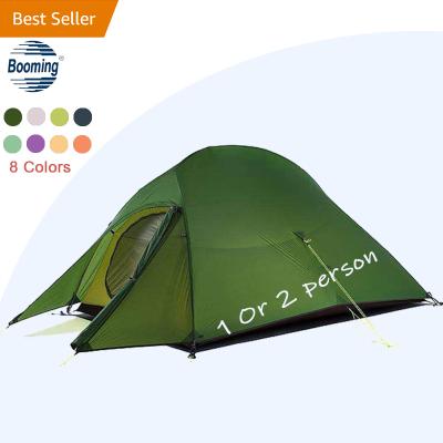 China Outdoor Tent Camper 1 2 Person Camping Cloud Up Backpacking Tent Ultralight Double Layer Pop Up Tent With Mat Outdoor for sale