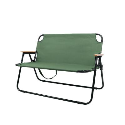 China Portable Outdoor Armchair Back Chair Beach Folding Chair Double Spring Easy-Carry Chair Iron Pipe for sale