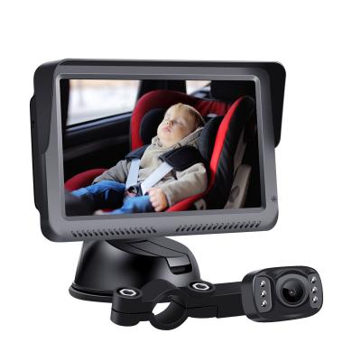 China 1080*600 RGB Ahd 1080P Wired 5 Inch Car Seat Monitor Camera Baby Monitor Car Camera Night Vision Function for sale