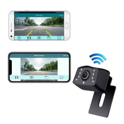 China Waterproof Wifi Rear View Phone App Wireless Wide Angle Night Vision Radio Receiver Reversing Camera for sale