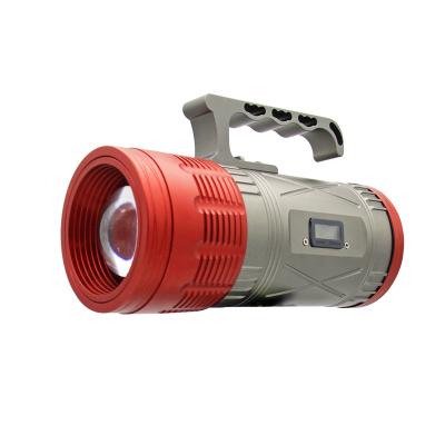 China Warehouse Portable Zoomable USB Rechargable LED Aluminum Floodlights with Power Display for Patrol Rescue Operation Hunting Marine Work for sale