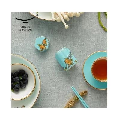 China Creative Funny Fancy Western Lake Flower Toothpick Blue Ceramic Toothpick Holder Cheap Viable Price for sale