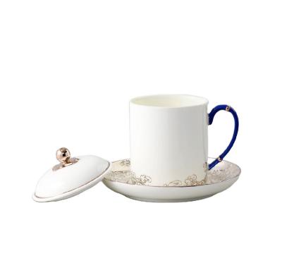 China Sustainable Professional Luxury Chinese Traditional Meeting Tea Factory White And Gold Cup for sale