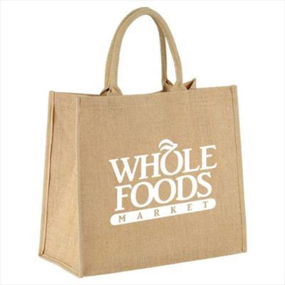 China Custom Jute Foldable Logo Printed Shopping Bag High Quality Tote Bag for sale