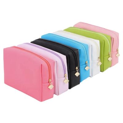 China Korean Printable Makeup Bag Nylon Logo Small Square Cosmetic Bag T Bag For Travel for sale