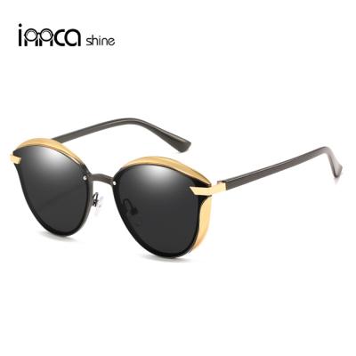 China Cat Eye Sunglasses Retro Men Ladies UV400 Eyewear Trade Style Metal Polarized Sunglasses New for sale