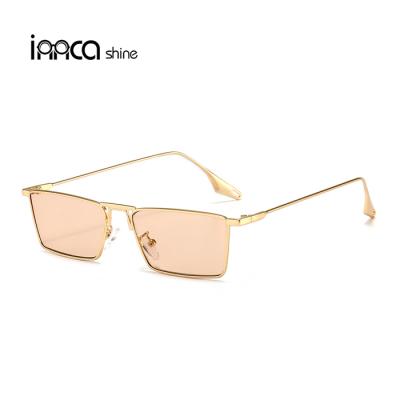 China New Retro Eyewear Trade Metal Frame Small Sunglasses Men Women Hip Hop Trend Square Sunglasses for sale