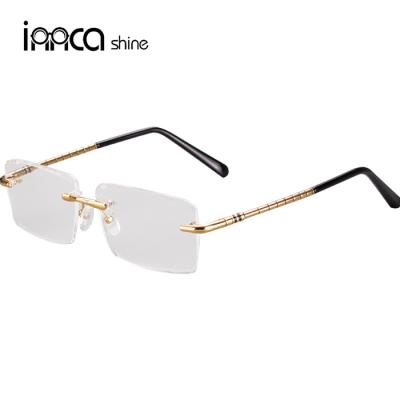 China Eyewear Trade Luxury Natural Crystal Stone Visor Glasses Frameless Men's Sunglasses for sale