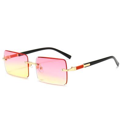 China Eyewear Trade New Style Women Rimless Sunglasses Fashion Trend Girls Summer Sunglasses for sale