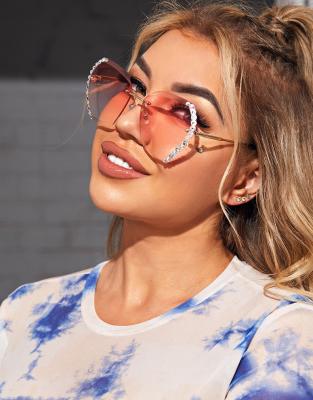 China Fashion INNCA Sunglasses SHINE 1602 New Trendy Rimless Rhinestone Polygonal Sun Glasses For Women Sun Glasses for sale