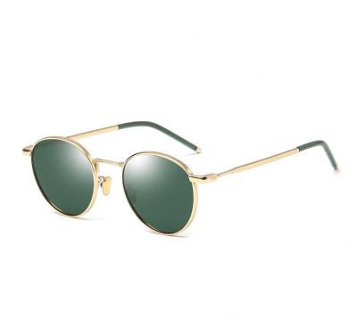 China Glass Lens Quality Women Men Polarized Sunglasses Round Frame Retro Fashionable Sunglasses for sale