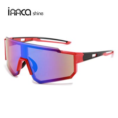 China 100% UV Protection One-Piece Sports Sunglasses Ccolorful Big Frame European And American Beach Mount Sunglasses for sale