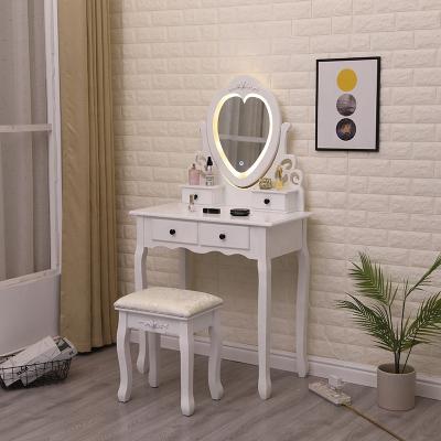 China Modern Adjustable Girl's Bedroom Dresser Wooden Makeup (Other) Dresser With Mirror for sale