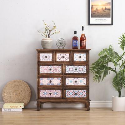 China Vintage Adjustable Living Room Wooden Dressers 6 Drawers Closet Design Wardrobe Storage (Others) Bedroom Furniture for sale