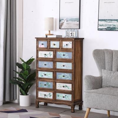 China Vintage Living Room Cabinets Chest (Other) Home Office Adjustable Antique Style Bedroom Solid Wood Drawers for sale