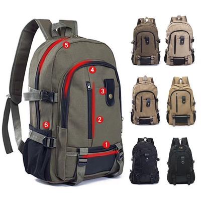 China Large Capacity Waterproof Backpack Fashion Canvas Unisex Outdoor Travel Backpacks Retro for sale