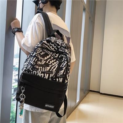 China Trend waterproof black and white textured student fashion travel case school backpack for sale