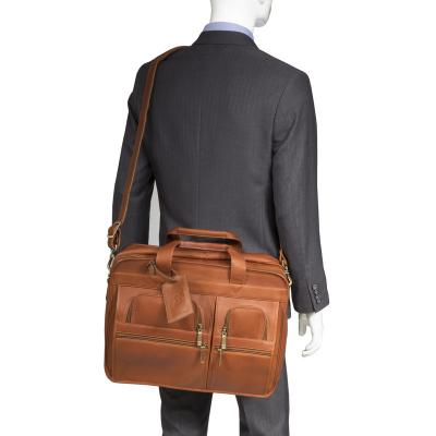 China Fashion Men Briefcase Business Style Laptop Tote Bag Multifunctional Single Shoulder Bag Brown for sale