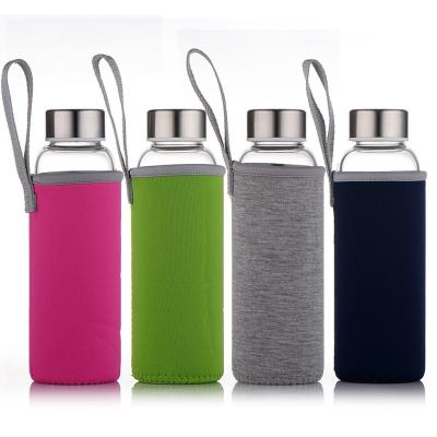 China 500ml Wellness Viable Glass Water Bottle Wholesale Water Bottle Glass Water Bottle for sale