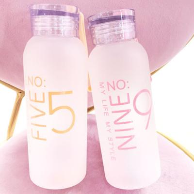 China Sustainable Glass Water Bottle 450ml Water Bottle Wholesale Colored Glass Water Bottle for sale