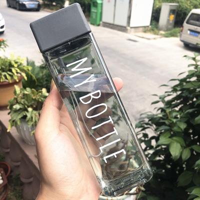 China Sustainable Water Bottle Square Plastic Water Bottle Special Hot Selling Clear Square Water Bottle for sale