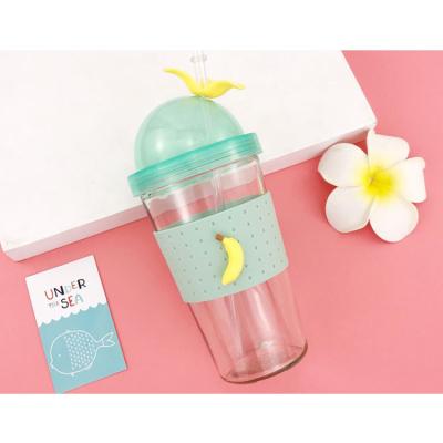 China 500ML Viable Glass Mug With Sleeve And Silicone Lid Silicone Coffee Cup Milk Cup Bottle Glass Office for sale