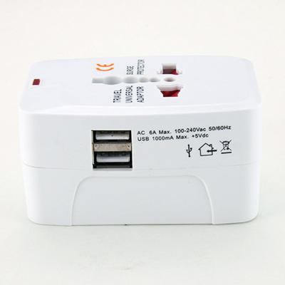 China Dual USB Travel AC DC Power Commercial Portable Intelligent International Universal Adapter With USB for sale