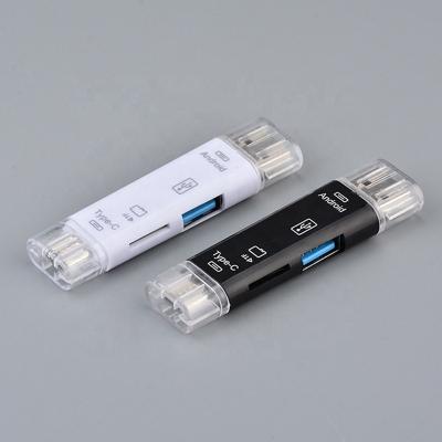 China Free Shipping Multifunctional Type-c Interface Devices 3 In 1 Micro USB OTG Android Type C OTG Adapter Connector TF Memory Smart Card Reader For Mobile Pho for sale