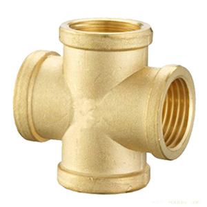 China Brass Cross connector/ Brass Cross hose fittings/Pneumatic connector/OEM precision brass hose screw fitting for sale